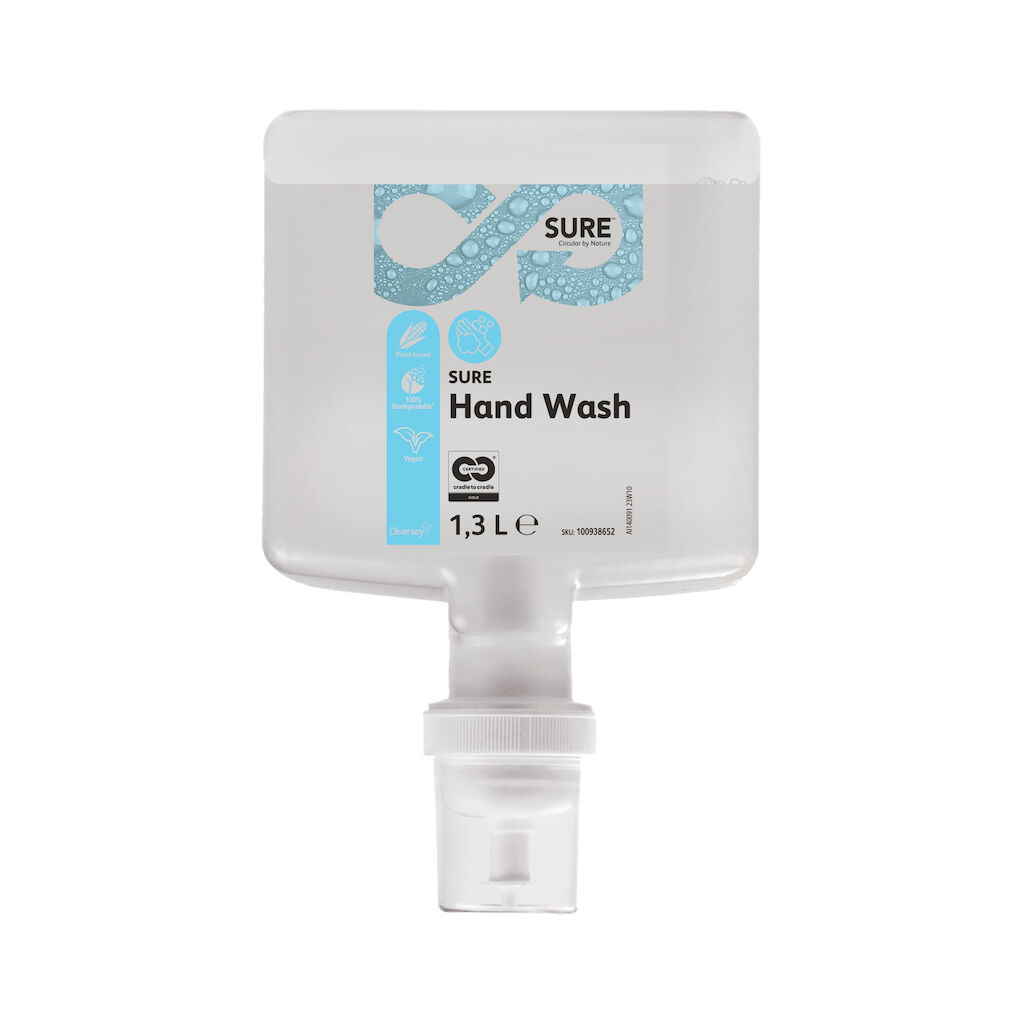 SURE Hand Wash 4x1.3L - Un savon parfumé doux pour les mains contenant des actifs à base de plantes